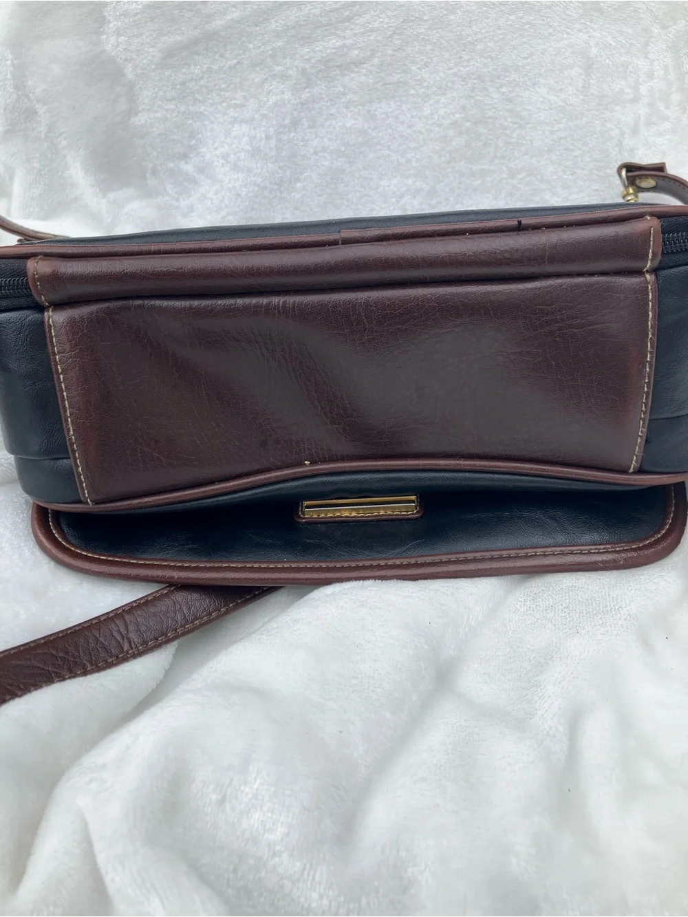 Capezio Black Briefcase with Brown Trim and Gold Hardware